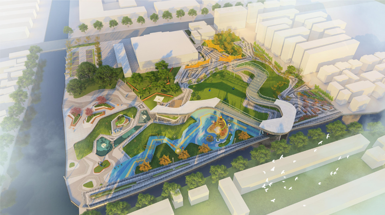 上海市新农河绿地社区公园更新设计(图1)