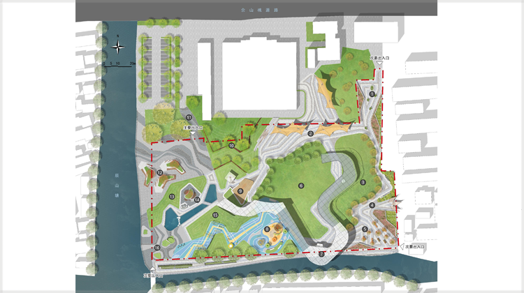 上海市新农河绿地社区公园更新设计(图2)