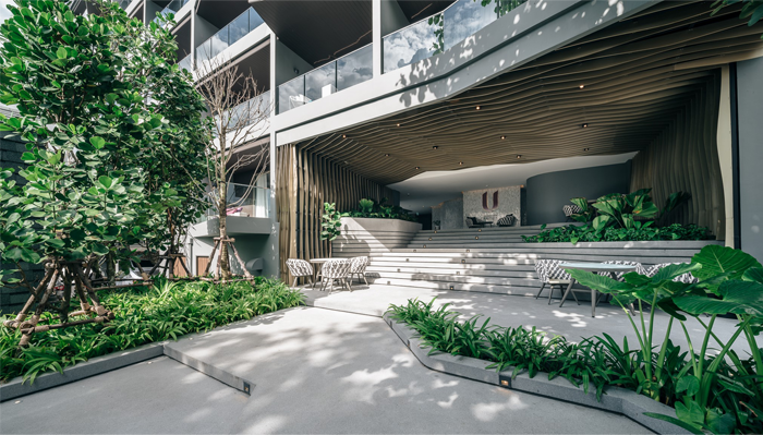 台地式入口大厅，屋顶花园360度海景(图1)